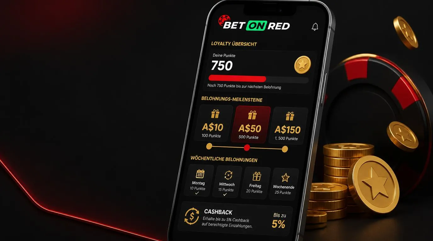 Casino-App mit Punkteanzeige, Wochenprämien und gestaffelten Belohnungen